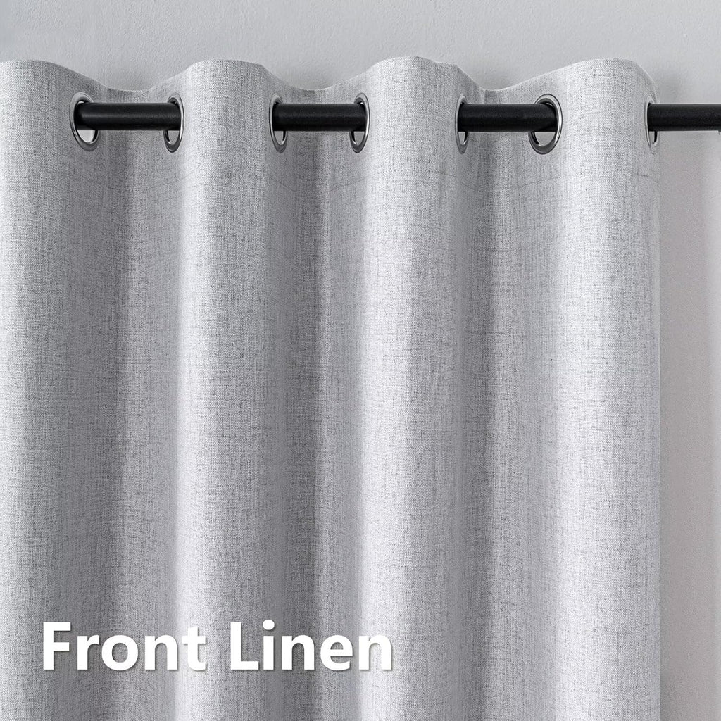 Igemaeve 100% Blackout Curtains for Bedroom 1 Panel, Off-White Curtians 108 Inches Long Thermal Insulated, Blackout Grommet Drapes for Livi…