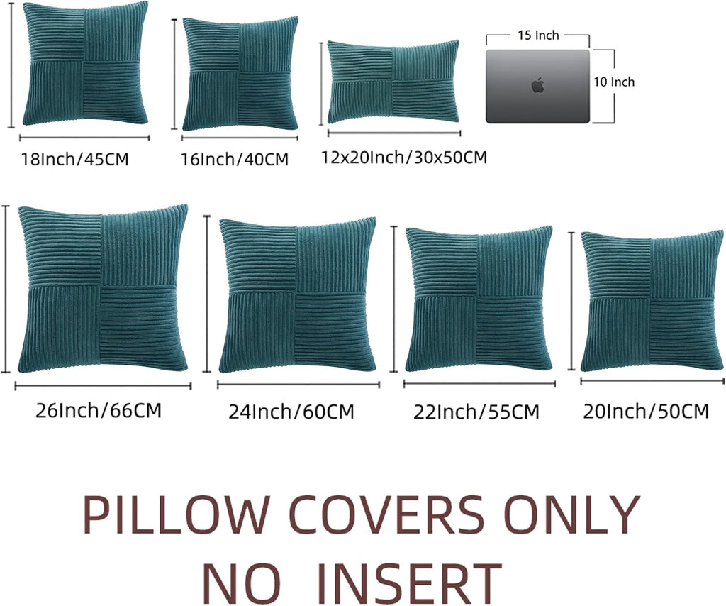 Fancy Homi 2 Packs Teal Decorative Throw Pillow Covers 18x18 Inch for Living Room Couch Bed Sofa, Rustic Farmhouse Boho Home Decor, Soft…