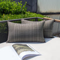 Kevin Textile Outdoor Waterproof Throw Pillow Covers 14x24 Inch Pack of 2 Woven Faux Linen Farmhouse Decorative Water Resistant Lumbar…