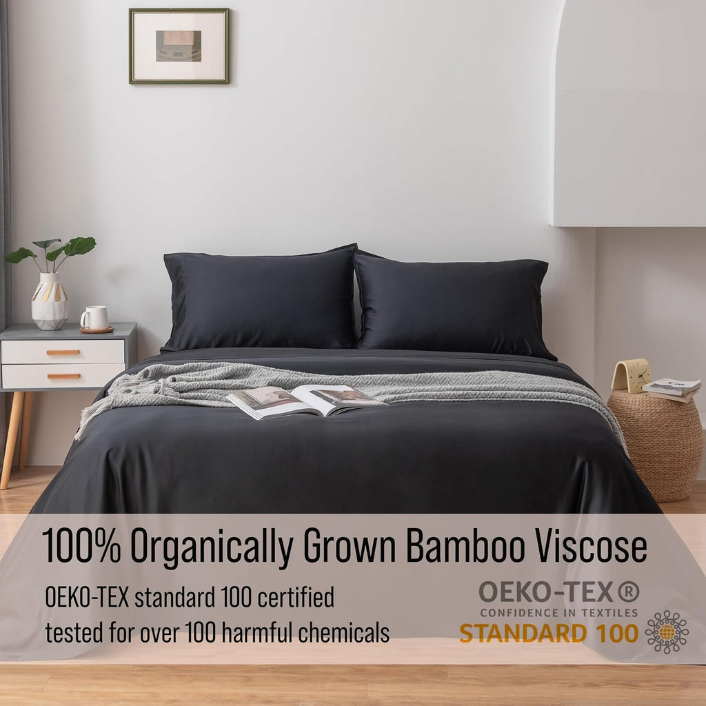 Bella Coterie Luxury Bamboo Viscose Queen Size Sheet Set | 100% Organically Grown | Ultra Soft | Cooling for Hot Sleepers | 18" Deep…