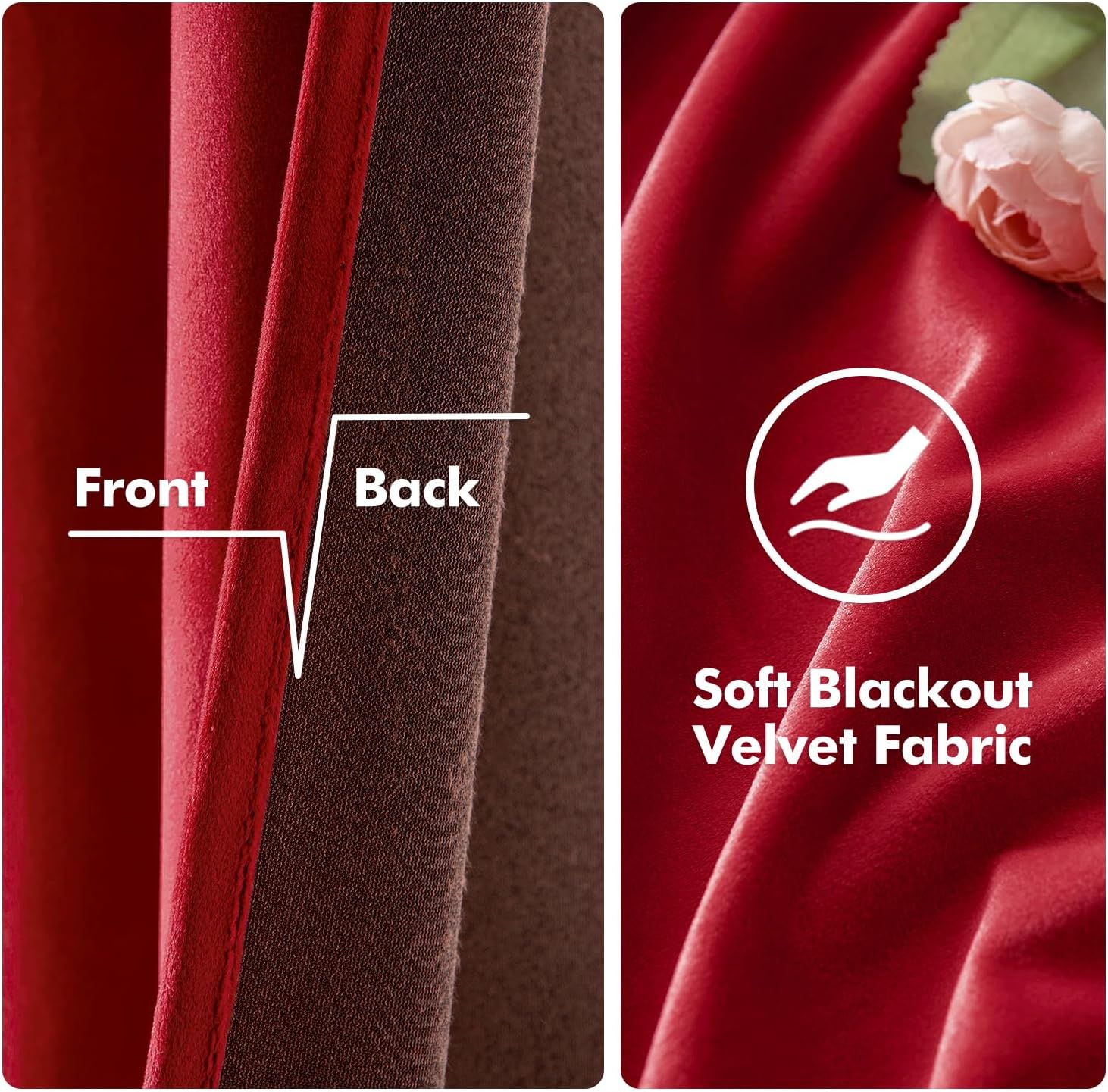MIULEE Christmas Red Velvet Curtains Elegant Grommet Curtains Thermal Insulated Soundproof Room Darkening Curtains/Drapes for Classical…