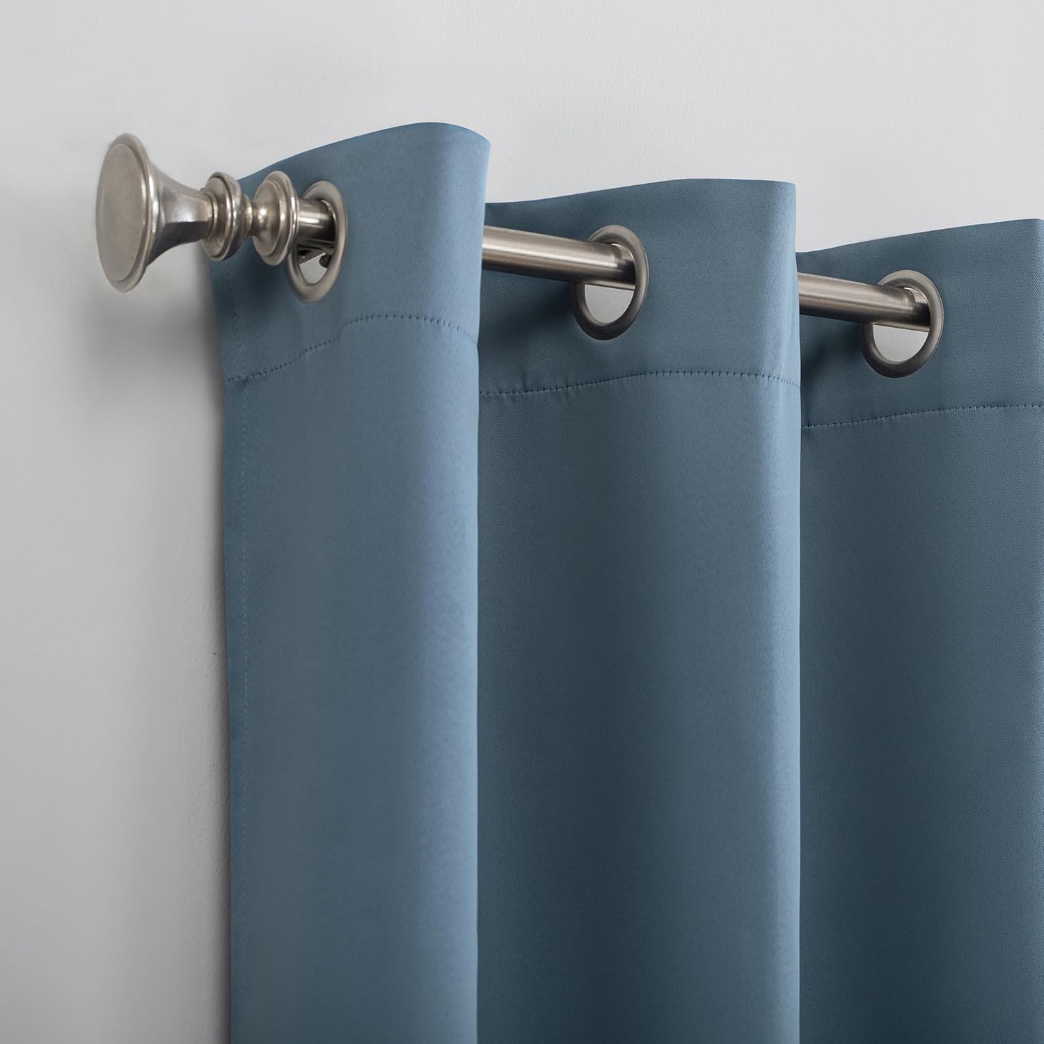 Sun Zero Easton Energy Saving Blackout Grommet Curtain Panel, 40" x 63", Denim Blue