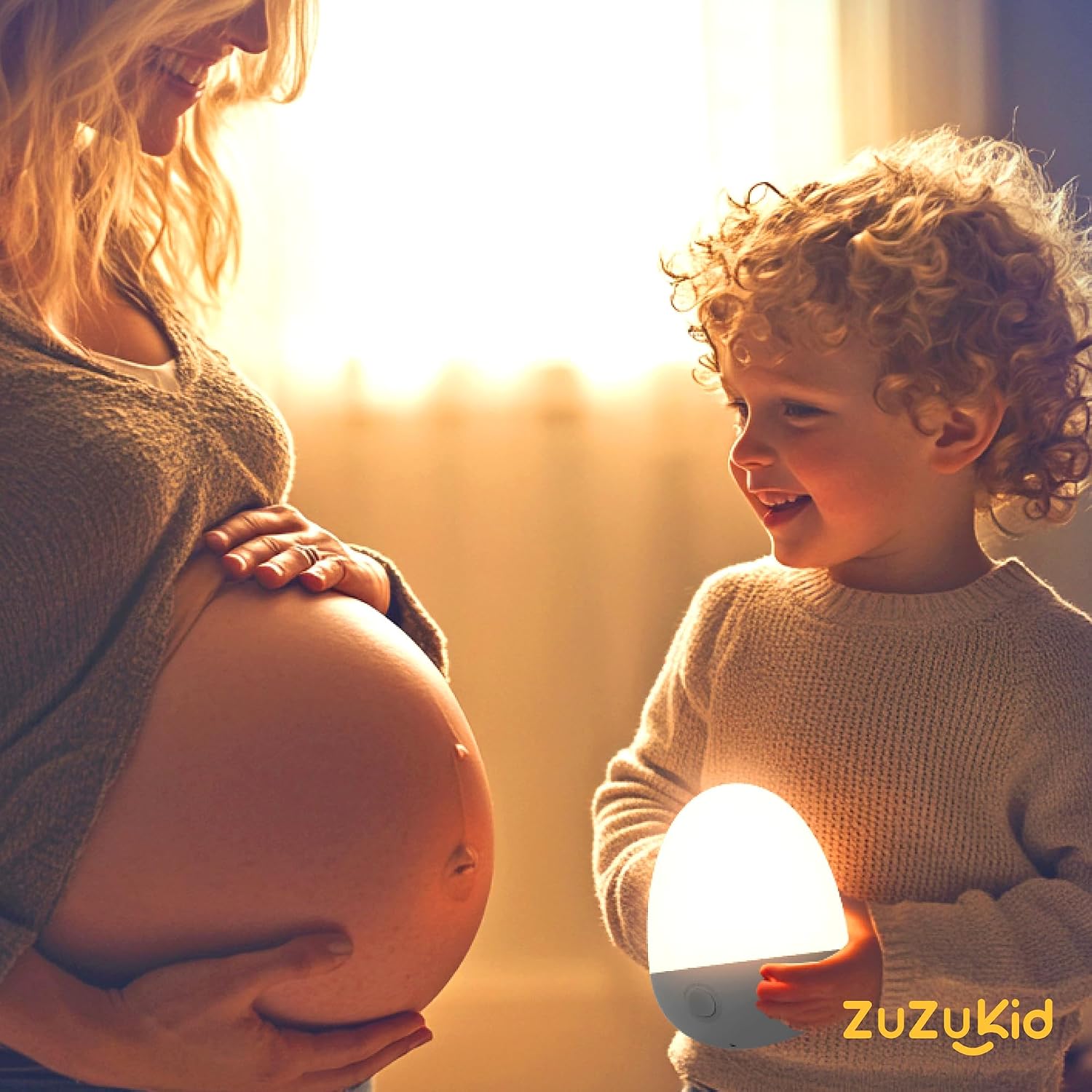 Zuzukid Touch Egg Night Light for Baby Nursery, Rechargeable Portable Kids Nightlight Lamp with 1-6H Feeding Timer, 3 Color Temperatures Di…