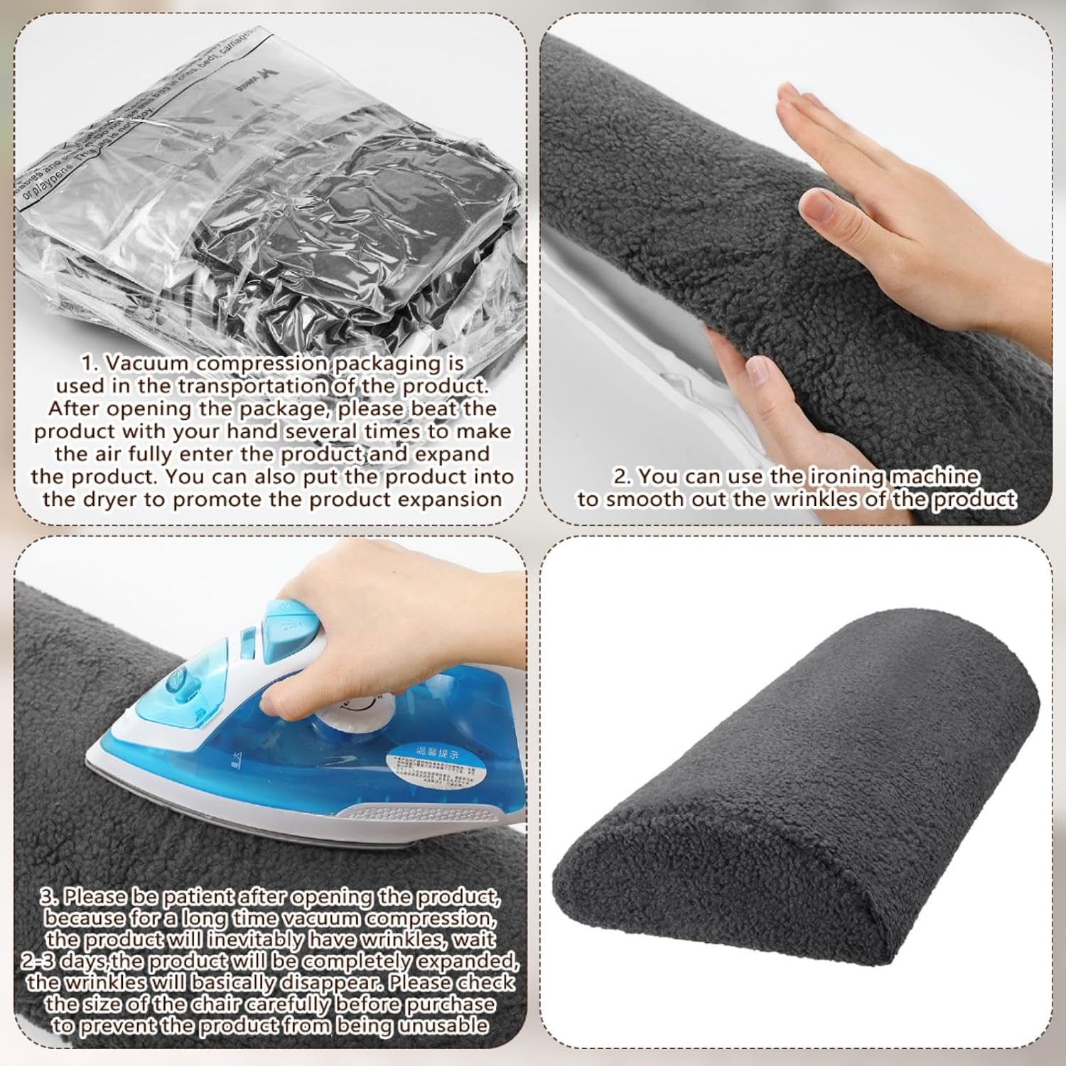 Wesiti Recliner Foot Pillow Cushion High Resilience Sherpa Memory Foam Bolster Sleeping Rest Multipurpose Half Roll Leg Pillow Suitable…