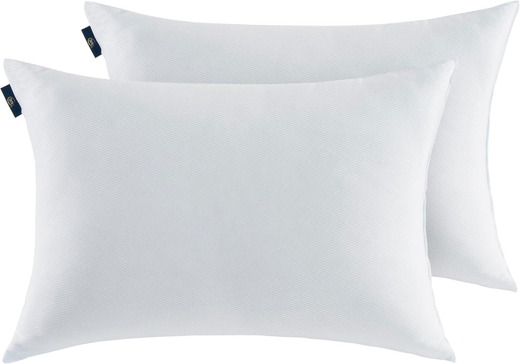 Serta Won't Go Flat Down Alternative Cooling Bed Pillows, Extra Life Foam Core with Medium Support, Perfect for Back, Stomach or Side Sleep…