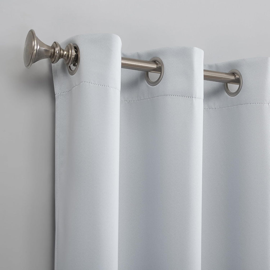 Sun Zero Easton Energy Saving Blackout Grommet Curtain Panel, 40" x 95", Dove White