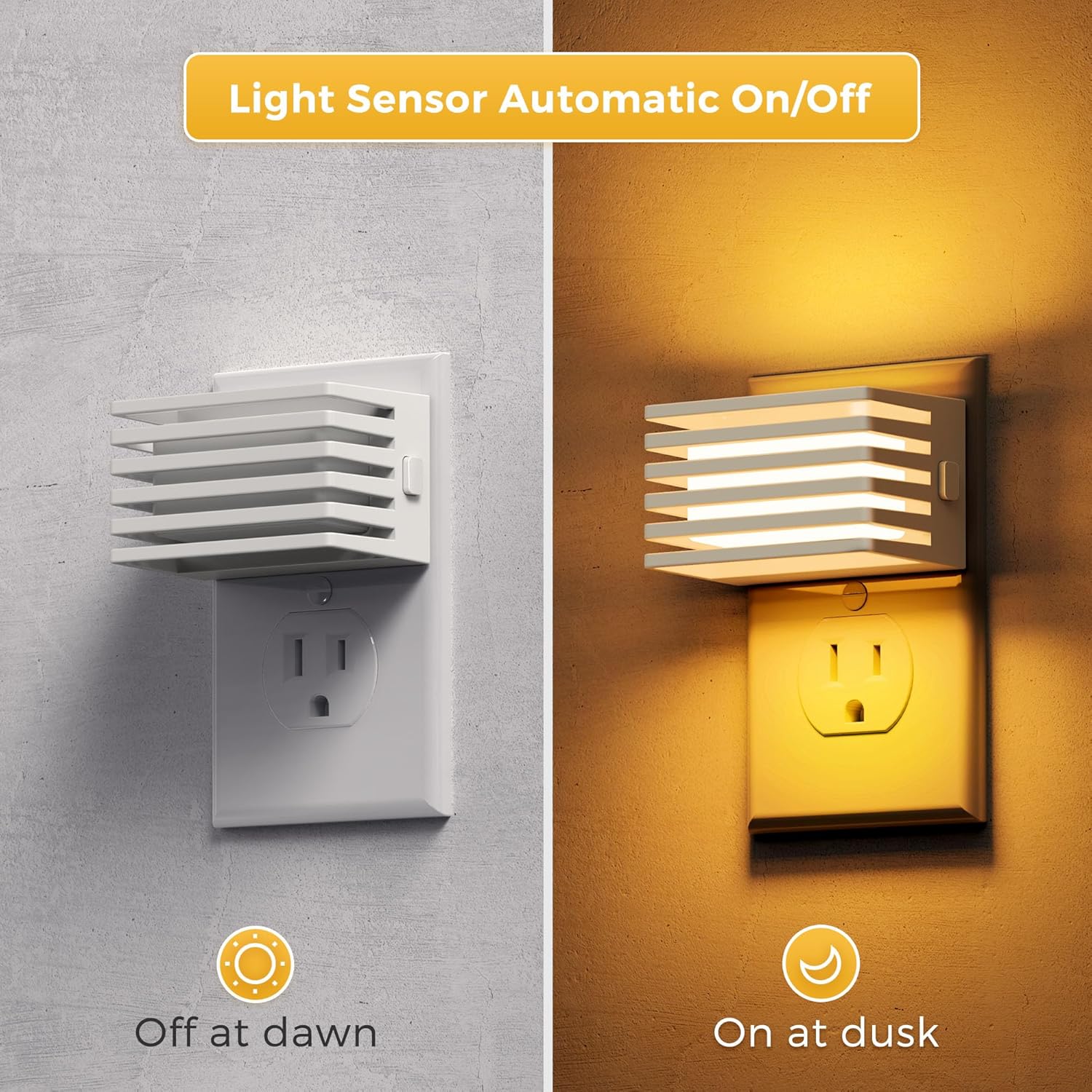 Llohasled L LOHAS LED Modern Plug in Night Light with Dusk to Dawn Sensor, 2000K Amber Warm Night Lights Plug into Wall, Dimmable Night Lig…