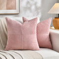 Fancy Homi 2 Packs Blush Pink Decorative Throw Pillow Covers 16x16 Inch for Living Room Couch Bed, Rustic Farmhouse Boho Home Decor, Soft…