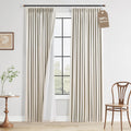 Boodii Pinch Pleated 100% Blackout Linen Curtains Natural Cream Room Darkening Modern Curtain 84 Inch for Bedroom Living Room Thermal Insul…