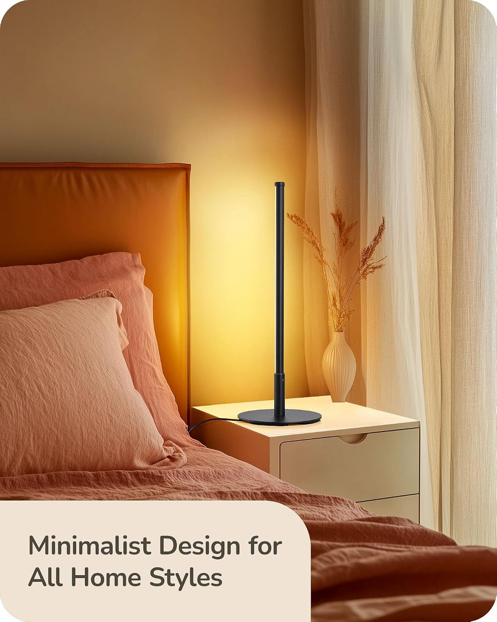 Edishine Upgraded LED Table Lamp, Stepless Dimmable Bedside Lamp with 3 Color Temperature, Modern Nightstand Lamp, Desk Lamp for Bedroom, L…