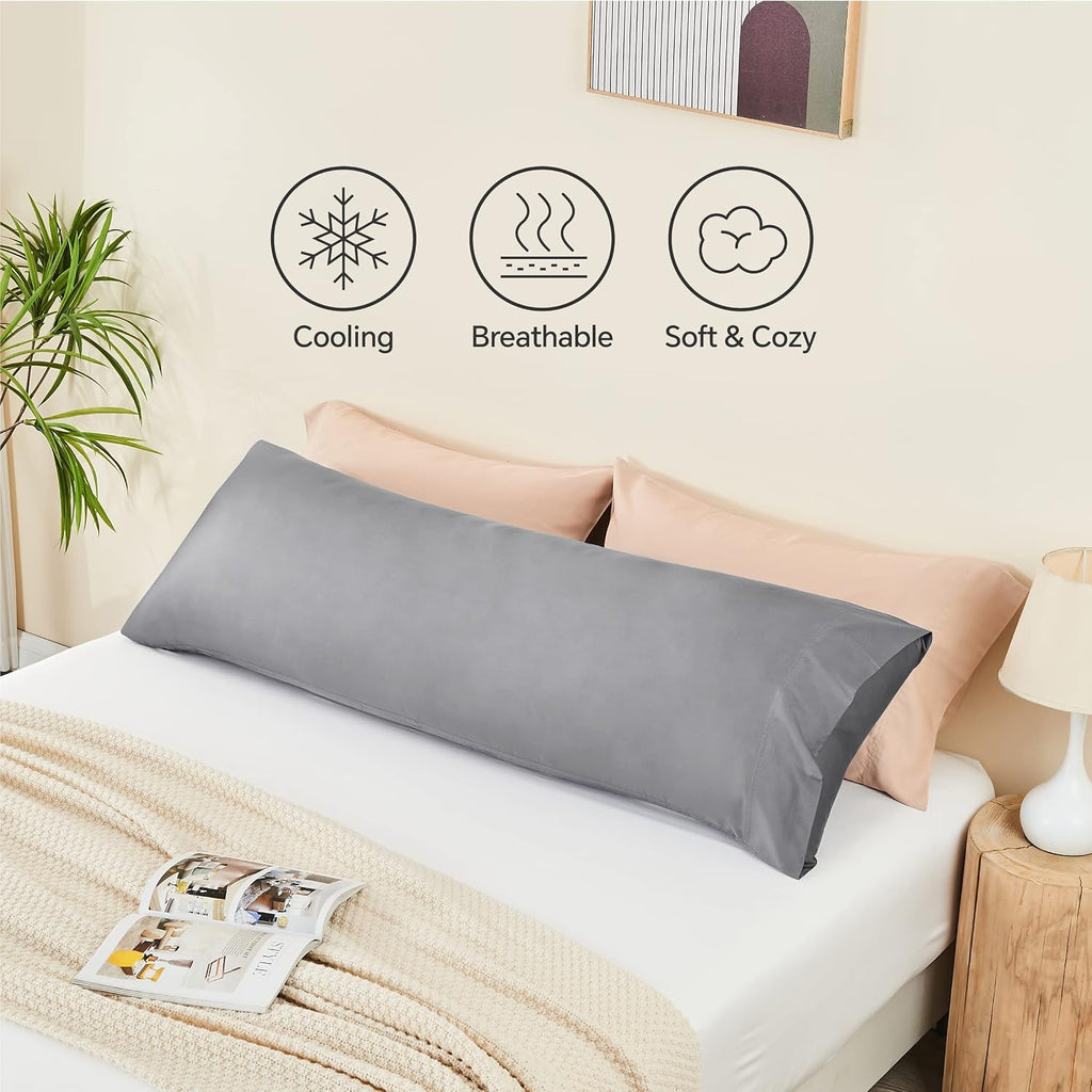 Bedelite Body Pillow Case Cover, Rayon Made from Bamboo, Cooling Body Pillow Cover for Hot Sleepers and Night Sweats, Breathable & Silky So…