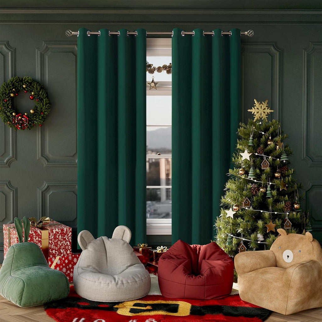 BGment Christmas Blackout Curtains - Grommet Thermal Insulated Room Darkening Bedroom and Living Room Curtains, Set of 2 Decorative Curtain…