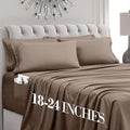 MocassiLuxuryBedding Mocassi Luxury 6-Piece Sheet Set, Ultra Soft 1800 Hotel Quality Microfiber Sheet Set, Fits Mattresses Up to 18 to 24 I…