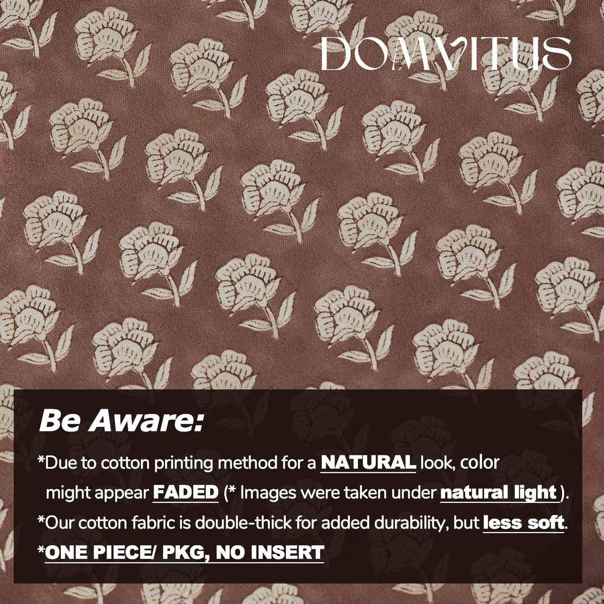 Domvitus Floral Pillow Covers 24x24 Throw Pillow Covers Decorative Farmhouse Block Floral Print Vintage Pillow Cover for Living Room Couch…