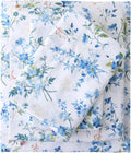 mooreeke Cozy Vintage Microfiber Printed Queen Sheet Set - Soft & Breathable Percale Blue Green Floral Bed Sheets with Extra Deep Pocket -…