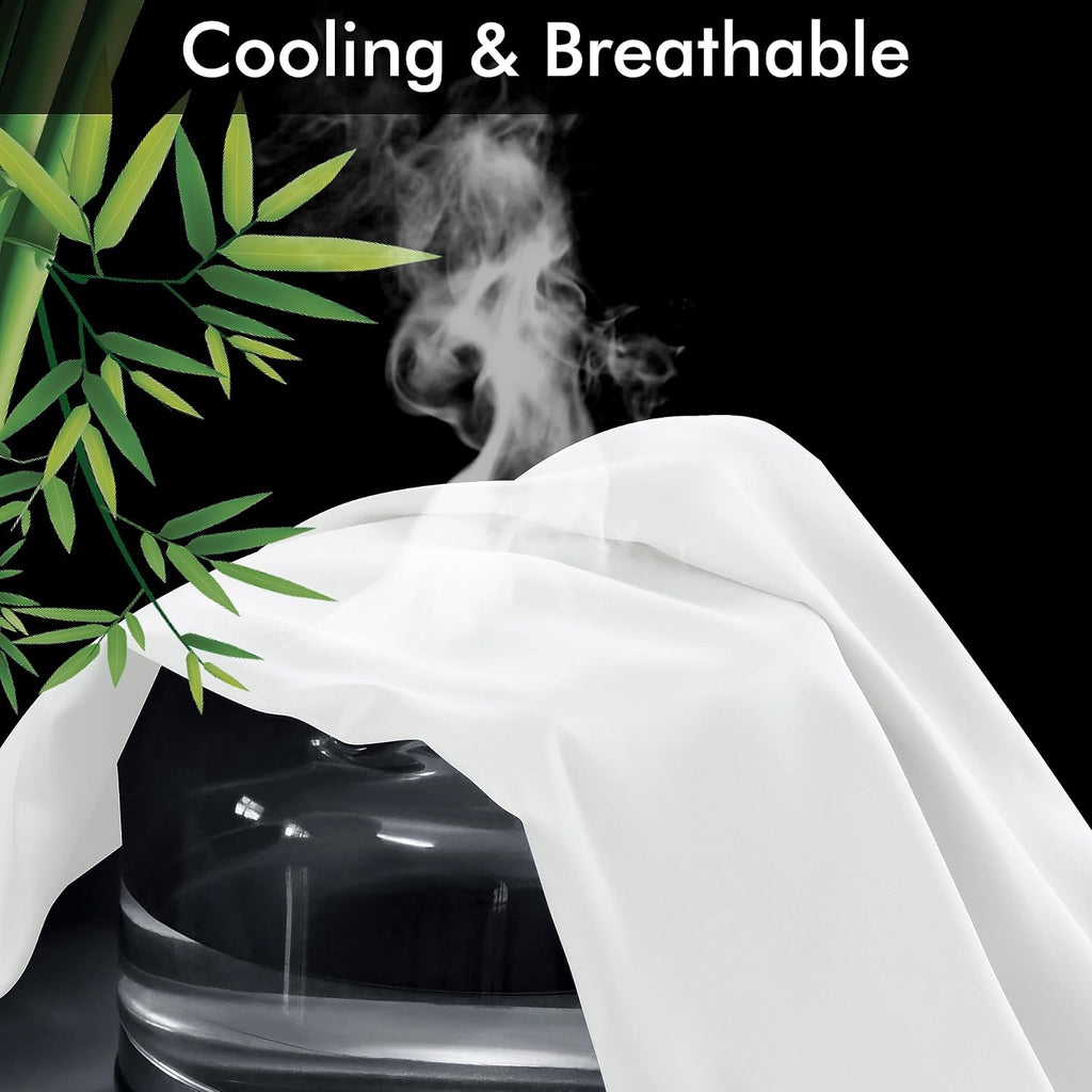 ShunjieHome Bamboo Viscose Pillow Protectors King Size Set of 2, 400 Thread Count Cooling Zippered Pillowcases for Hot Sleepers & Night Swe…