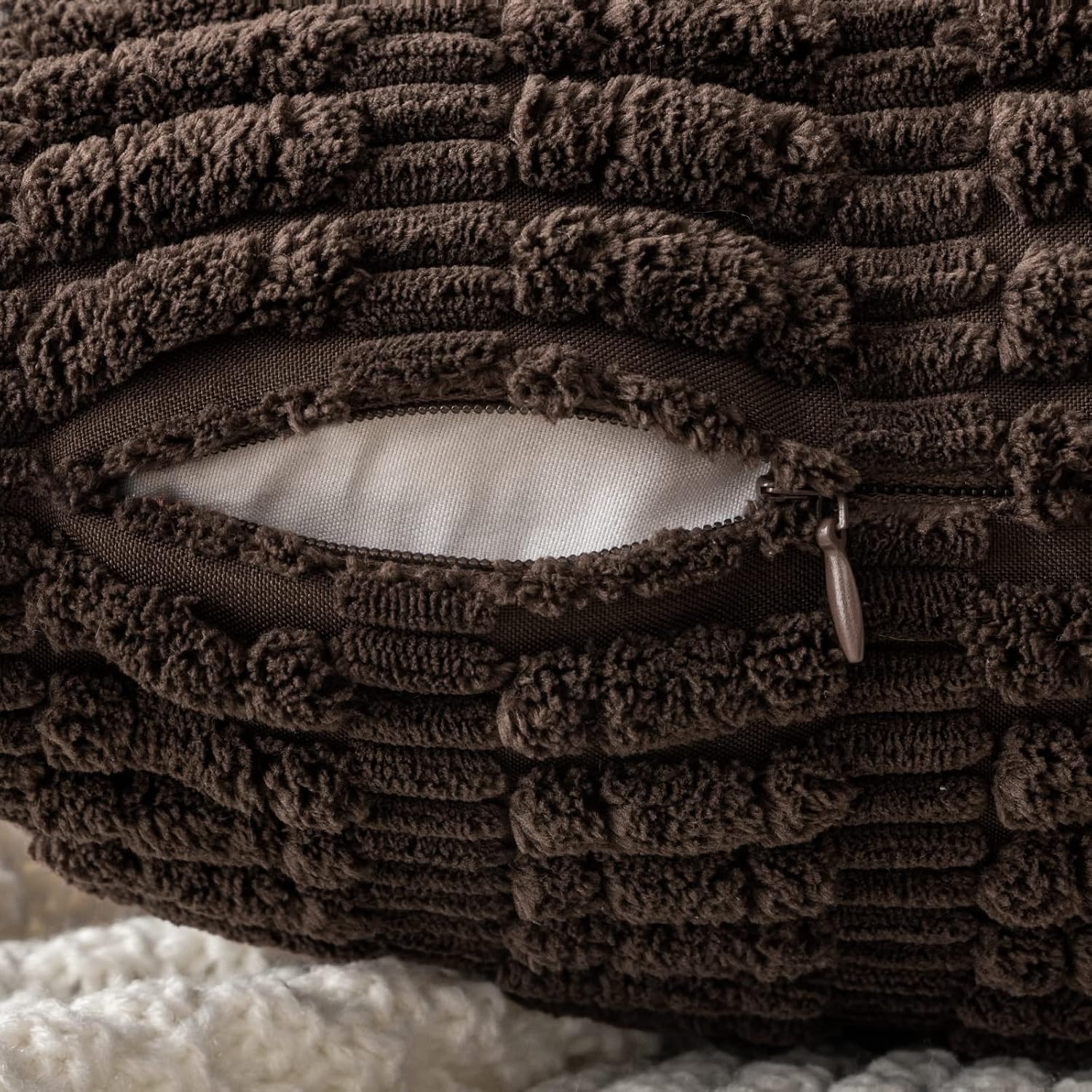Miulee Pack of 2 Corduroy Decorative Throw Pillow Covers 18x18 Inch Soft Boho Striped Pillow Covers Modern Farmhouse Home Decor for Sofa Li…