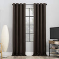 Sun Zero Nordic 2-pack Theater Grade Extreme 100% Blackout Grommet Curtain Panel Pair, 52" x 108", Cocoa Brown