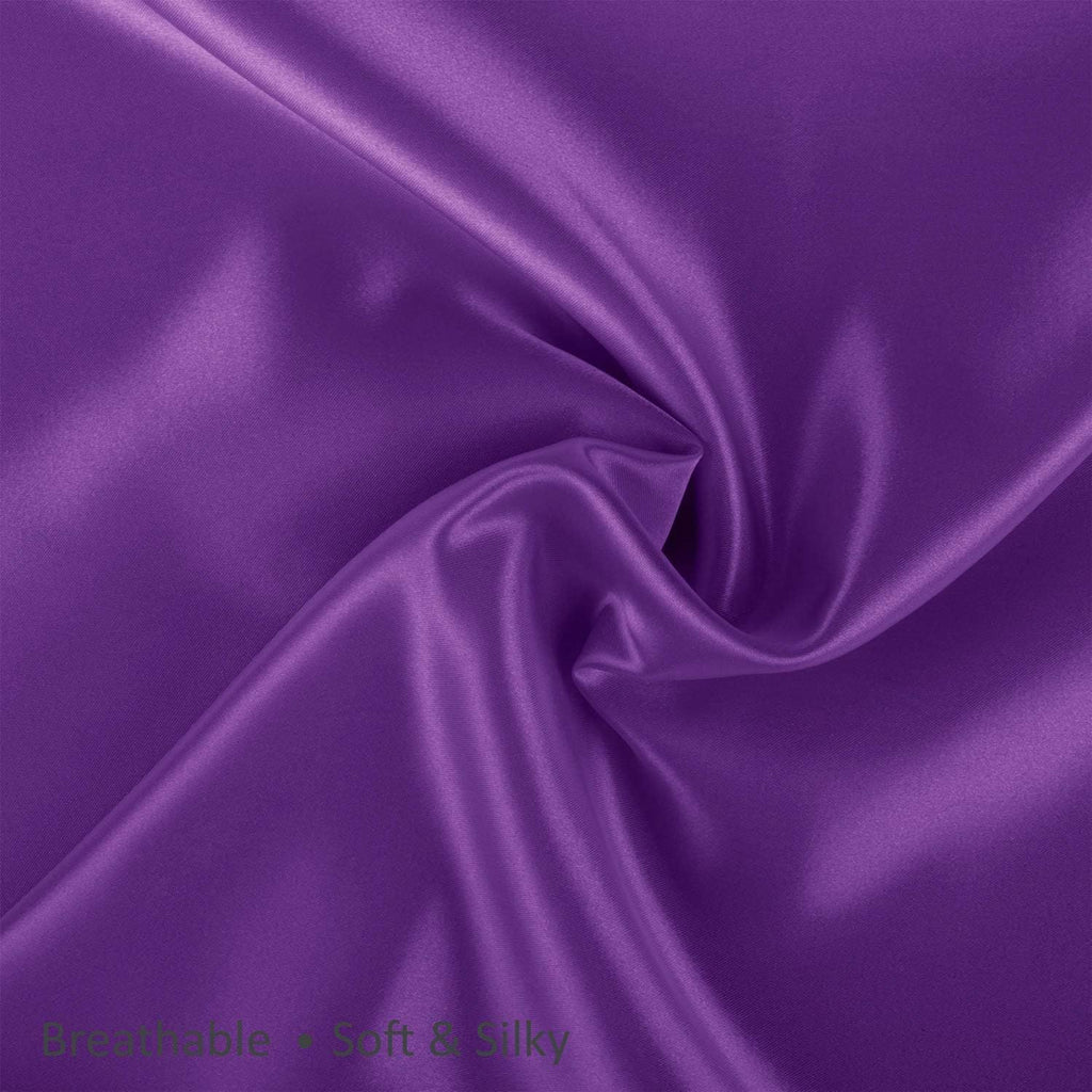Blissford Purple Satin Pillowcase with Zipper, for Hair and fabric comfort, Feels Soft and Cool Like a Silk Pillowcase, Satin Pillow…