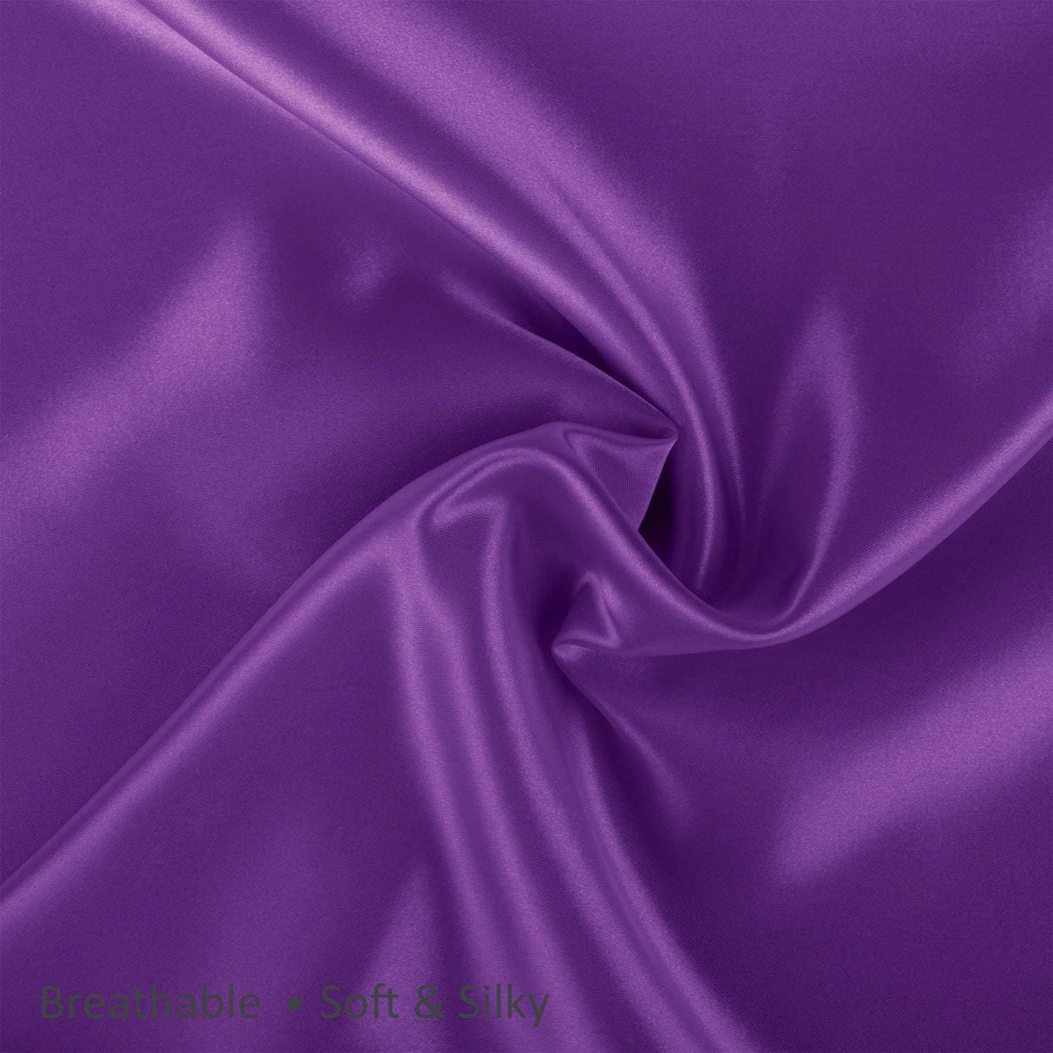Blissford Purple Satin Pillowcase with Zipper, for Hair and fabric comfort, Feels Soft and Cool Like a Silk Pillowcase, Satin Pillow…