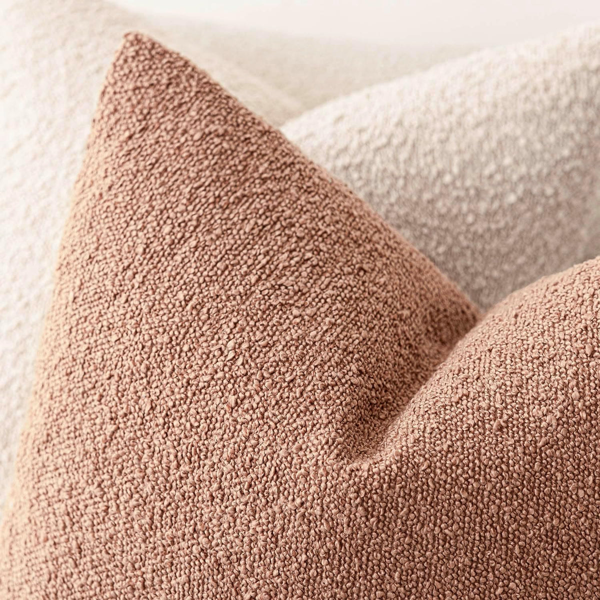 Foindtower Decorative Textured Boucle Throw Pillow Covers Accent Solid Pillow Cases Neutral Soft Cozy Couch Cushion Case for Chair Sofa…