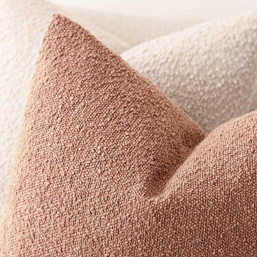 Foindtower Decorative Textured Boucle Throw Pillow Covers Accent Solid Pillow Cases Neutral Soft Cozy Couch Cushion Case for Chair Sofa…