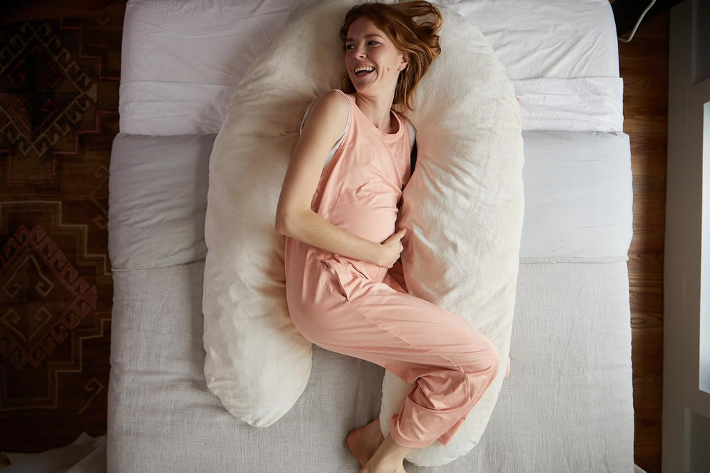 YanaSleep YANA 360° Body Pillow | Luxury U Shaped Pregnancy Pillow - Organic Bamboo Cotton - Shredded Cooling Gel Fill - Ergonomic Design -…