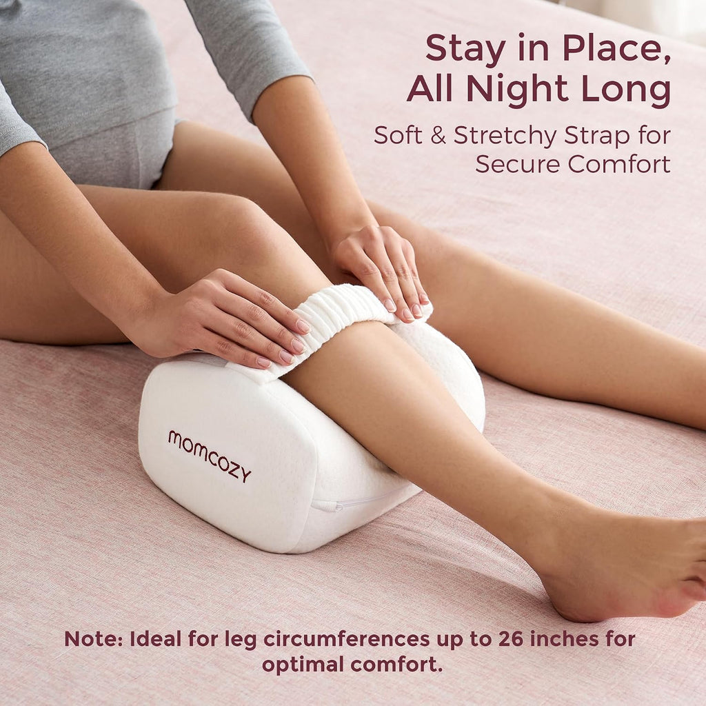 Momcozy Knee Pillow for Side Sleepers, Soft Memory Foam Support Spine Alignment Pregnancy Leg Pillow for Hips, Back, Sciatica Pain, Fixed S…