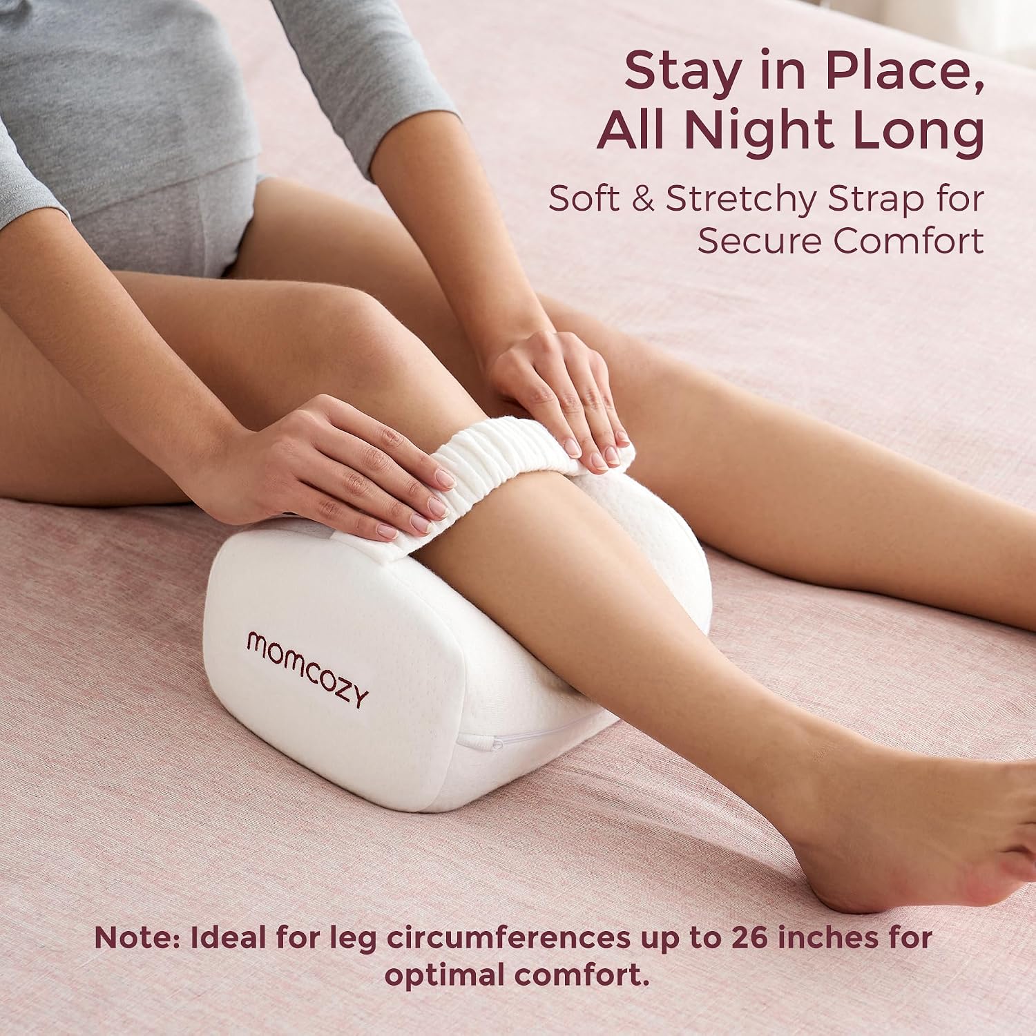 Momcozy Knee Pillow for Side Sleepers, Soft Memory Foam Support Spine Alignment Pregnancy Leg Pillow for Hips, Back, Sciatica Pain, Fixed S…