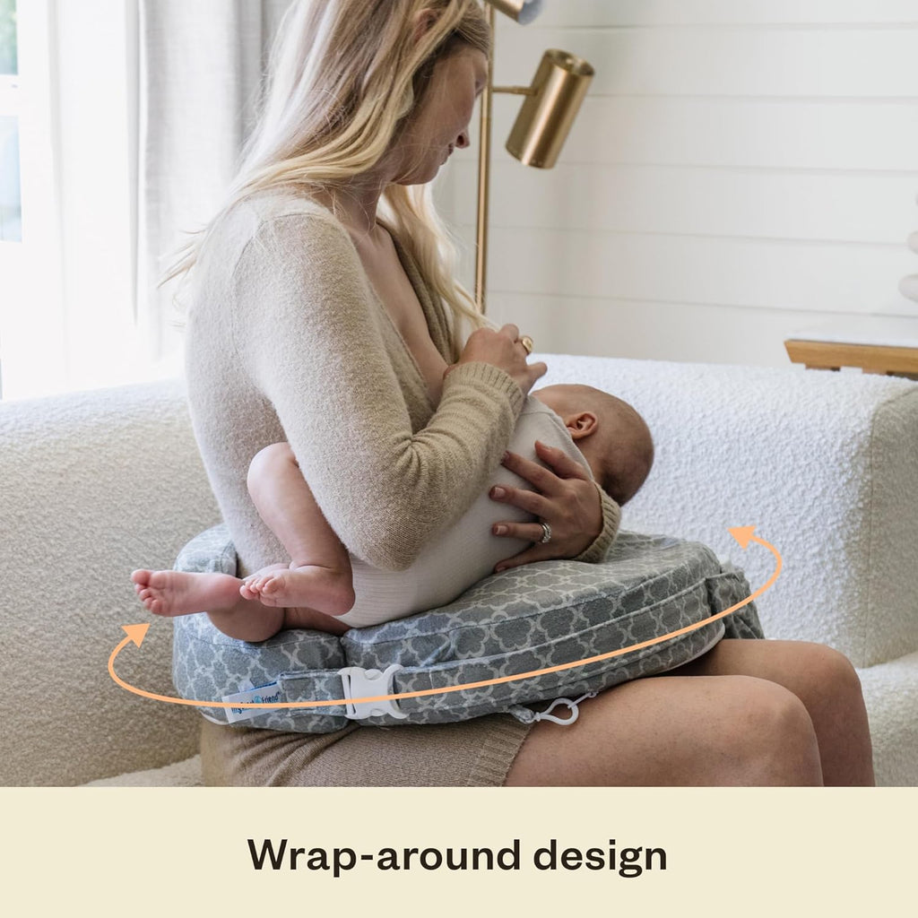 MyBrestFriend My Brest Friend Nursing Pillow - Deluxe - Enhanced Comfort w/ Slipcover - Ergonomic Design for Breastfeeding Support For Mom…