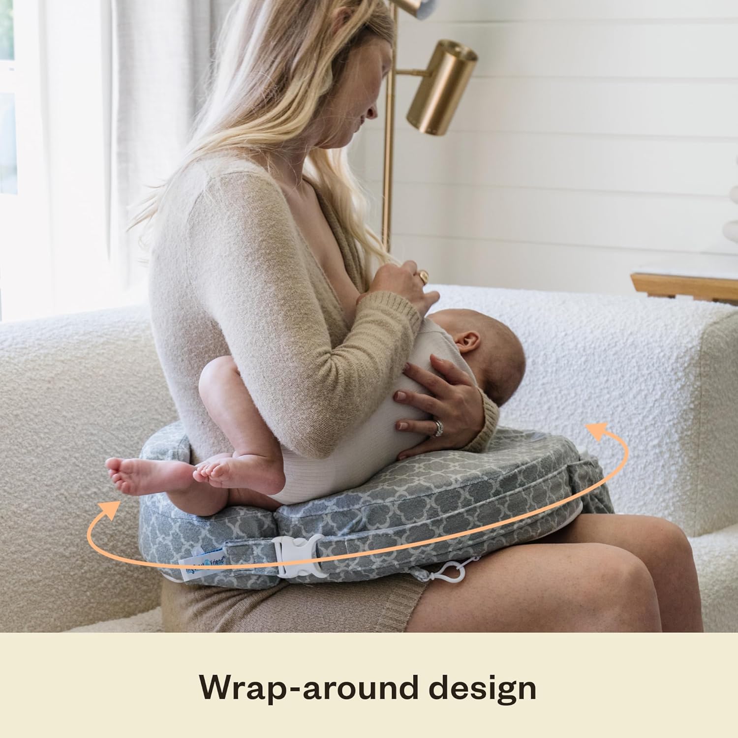 MyBrestFriend My Brest Friend Nursing Pillow - Deluxe - Enhanced Comfort w/ Slipcover - Ergonomic Design for Breastfeeding Support For Mom…