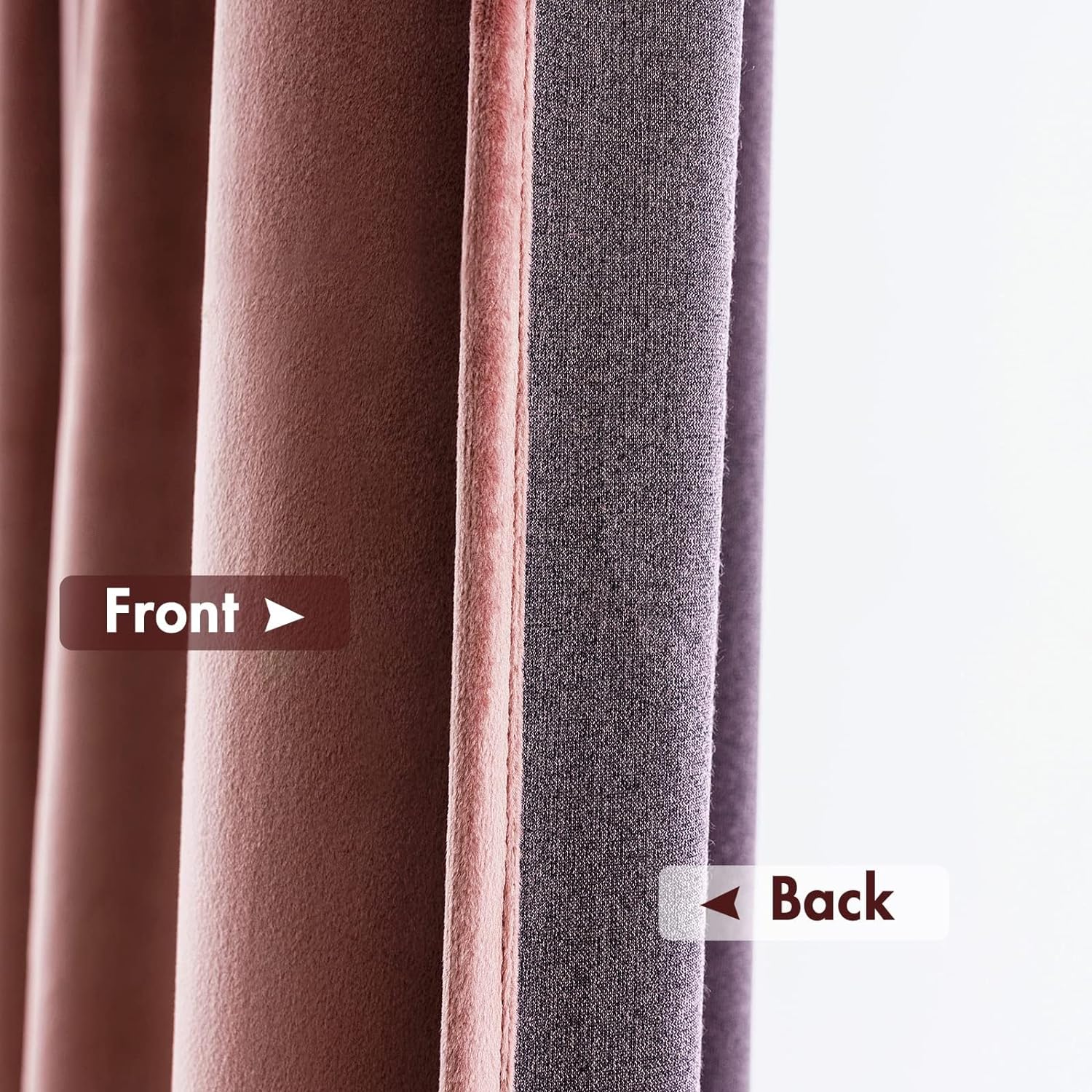 MIULEE Dusty Rose Pink Velvet Curtains Thermal Insulated Blackout Curtain Drapes for Bedroom Living Room Darkening 94 Inches Long…