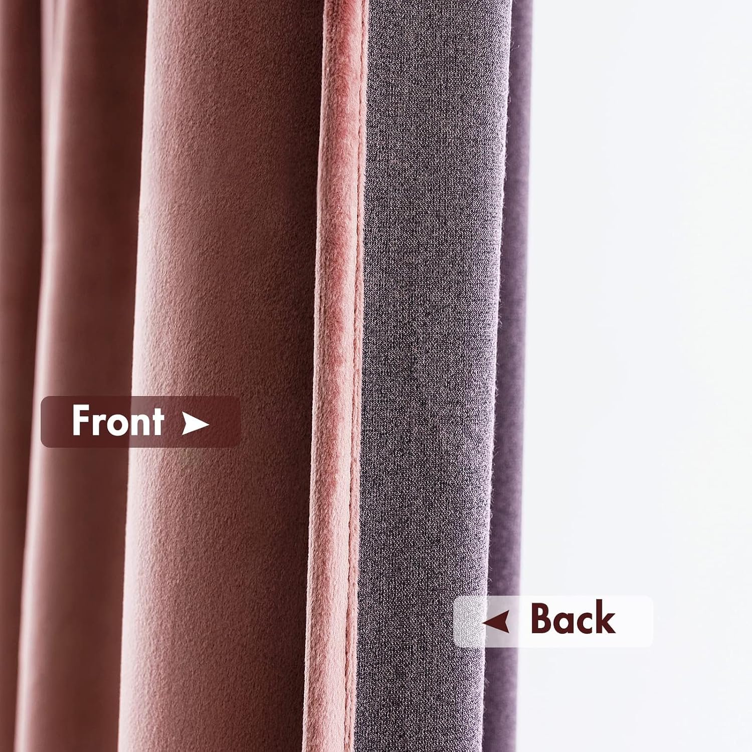 MIULEE Dusty Rose Pink Velvet Curtains Thermal Insulated Blackout Curtain Drapes for Bedroom Living Room Darkening 100 Inches Long…