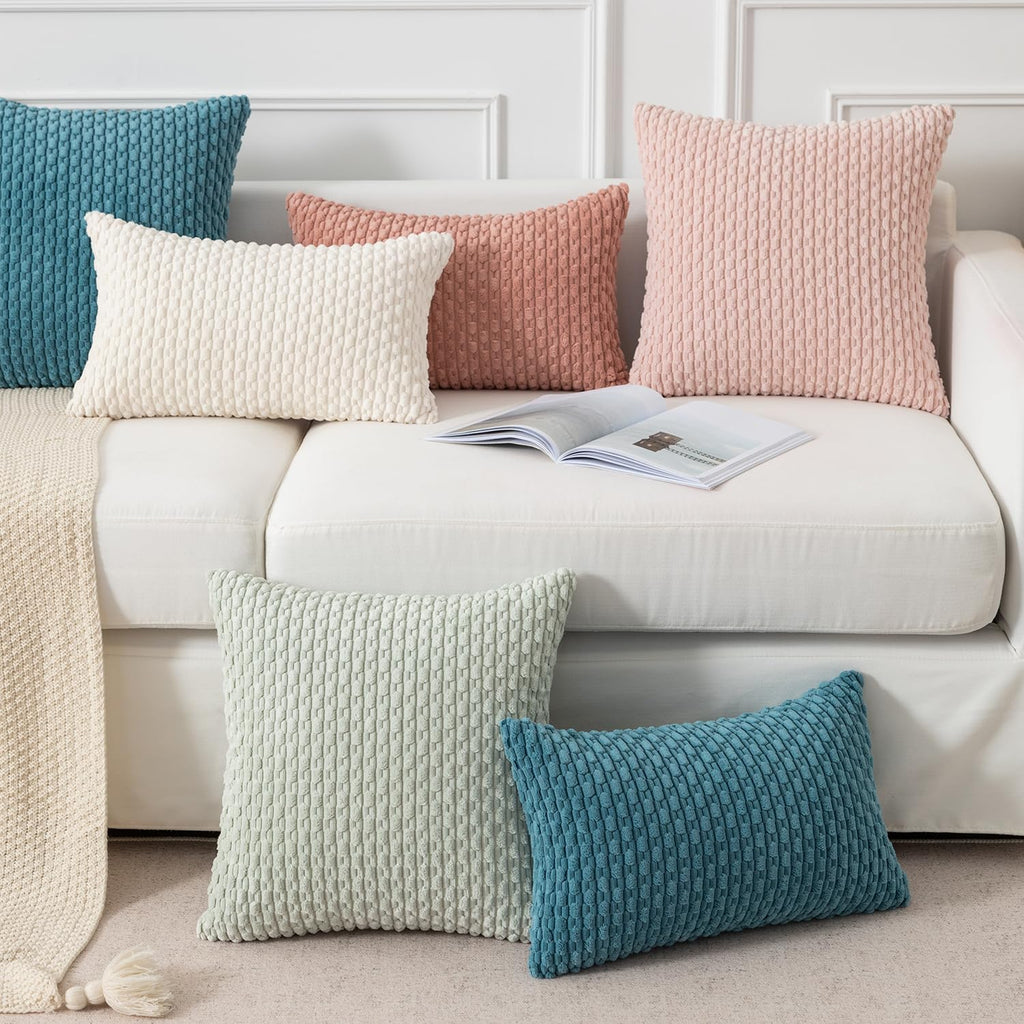 KevinTextile Kevin Textile 12x24 Inch Pillow Cover 1 Pack Boho Decorative Soft Striped Corduroy Lumbar Farmhouse Solid Color Accent Rectang…