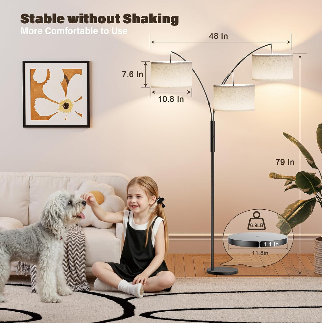 SIBRILLE 27W Floor Lamps for Living Room - Super Bright Dimmable Tree Floor Lamp, Modern Standing Lamp with Remote & Touch Control, 3…
