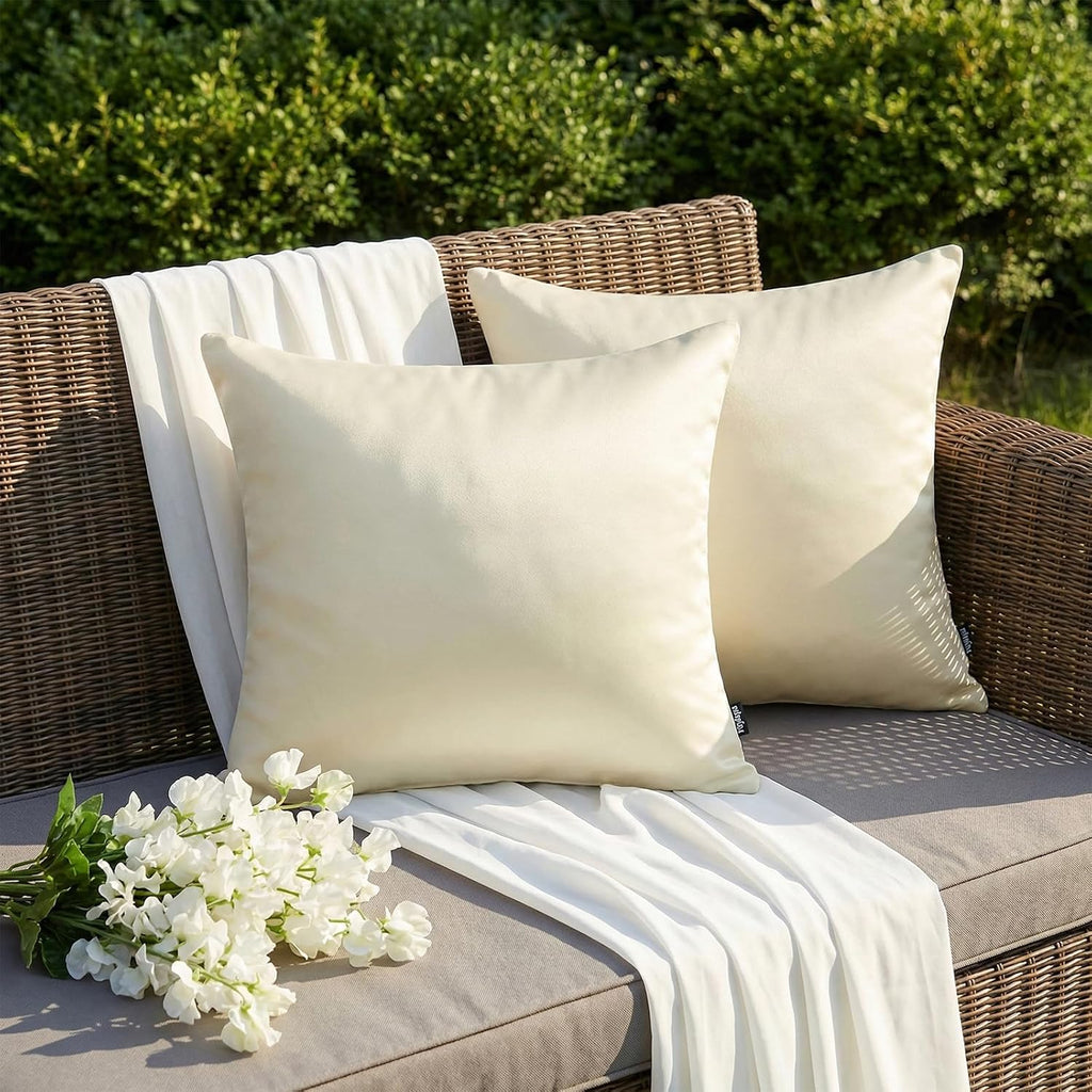 Faylapa 4 Pack Silky Satin Throw Pillow Cases Heavy Silk Satin Decorative Pillow Covers Solid Dyed Soft Pillow Cover Home Decor,20" x 20"…