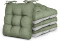 Love's cabin Memory Foam Chair Cushions Set of 4, 19"x19"x3.5" Indoor & Outdoor Seat Pads for Dining, Kitchen, Office, Patio Chairs - Green