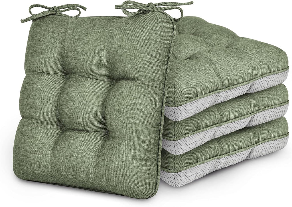 Love's cabin Memory Foam Chair Cushions Set of 4, 15.5"x15.5"x3.5" Indoor & Outdoor Seat Pads for Dining, Kitchen, Office, Patio Chairs…