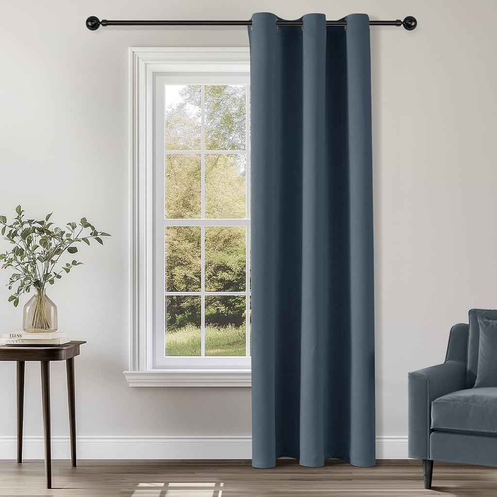 ChrisDowa Blackout Curtains 72 inches Long for Bedroom - Grommet Thermal Insulated Room Darkening Curtains for Living Room (1 Panel, Stone…