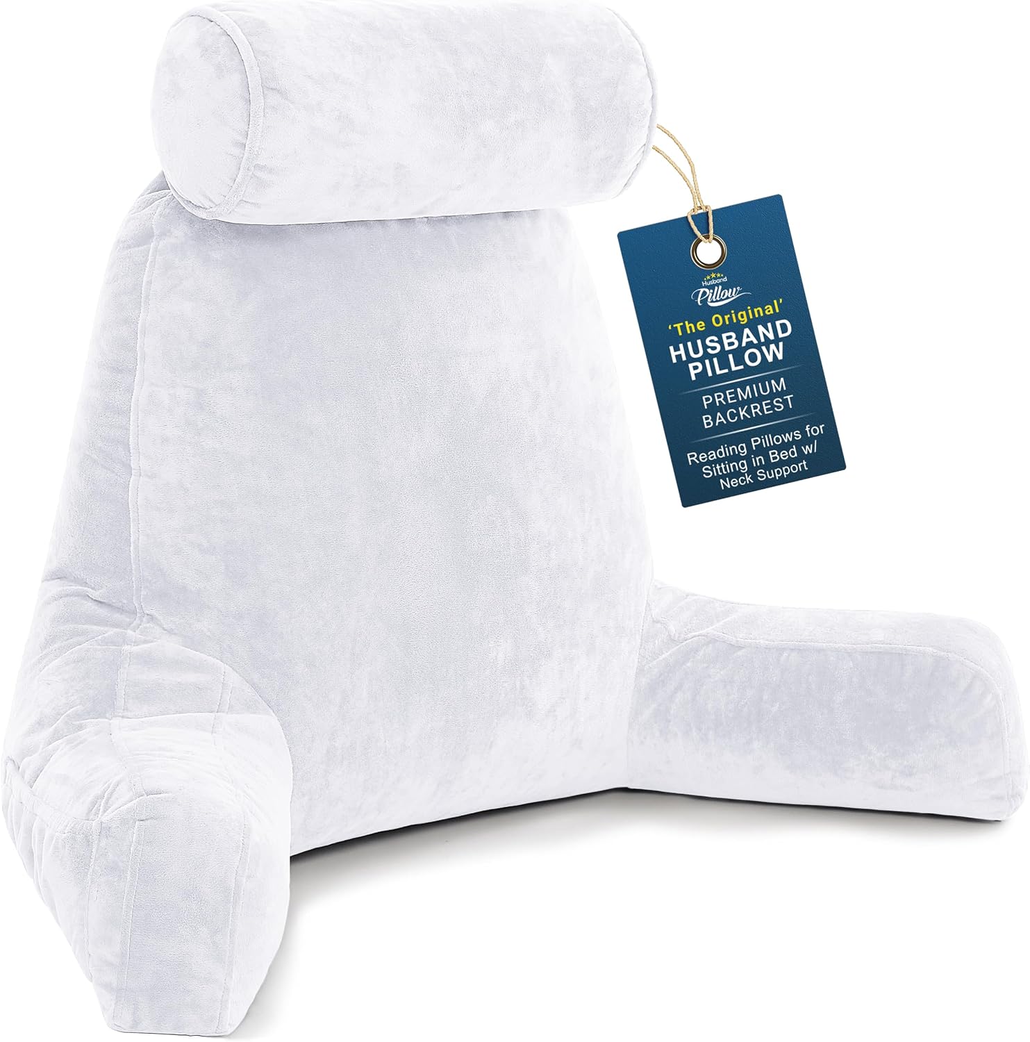 Husband Pillow XXL The Original for Adults - 30" Tall Backrest for Sitting Up in Bed - Firm Support Reading & Bed Rest Pillows for…