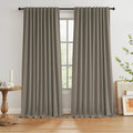 Keqiaosuocai 102 Inches Curtains Blackout Pinch Pleated Drapes Back Tab Hook Belt Country Farmhouse Curtains for Living Room Ceiling Track…