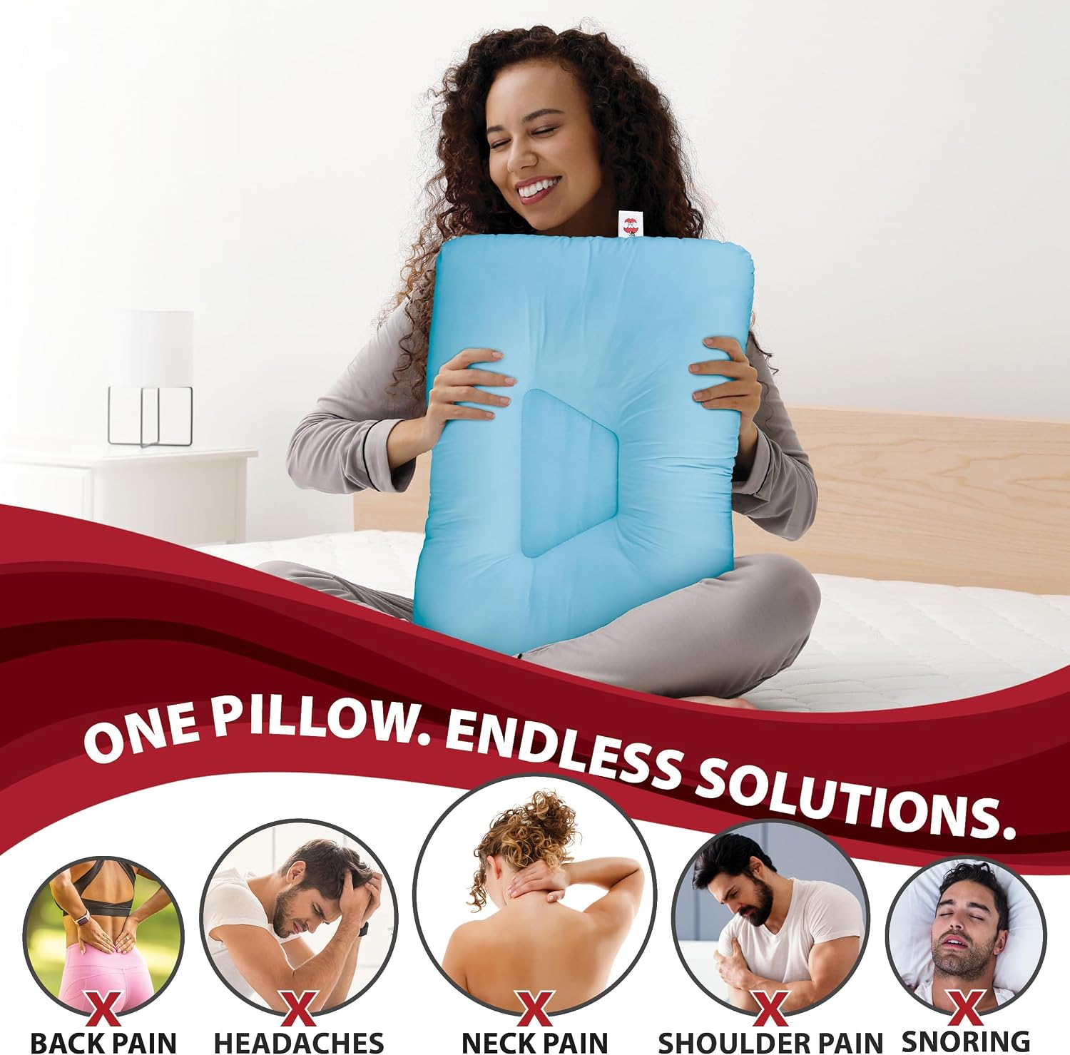 CoreProducts Core Products Tri-Core Cervical Support Pillow – Gentle (Medium Firmness) Orthopedic Neck Pillow for, Back and Side Sleepers…