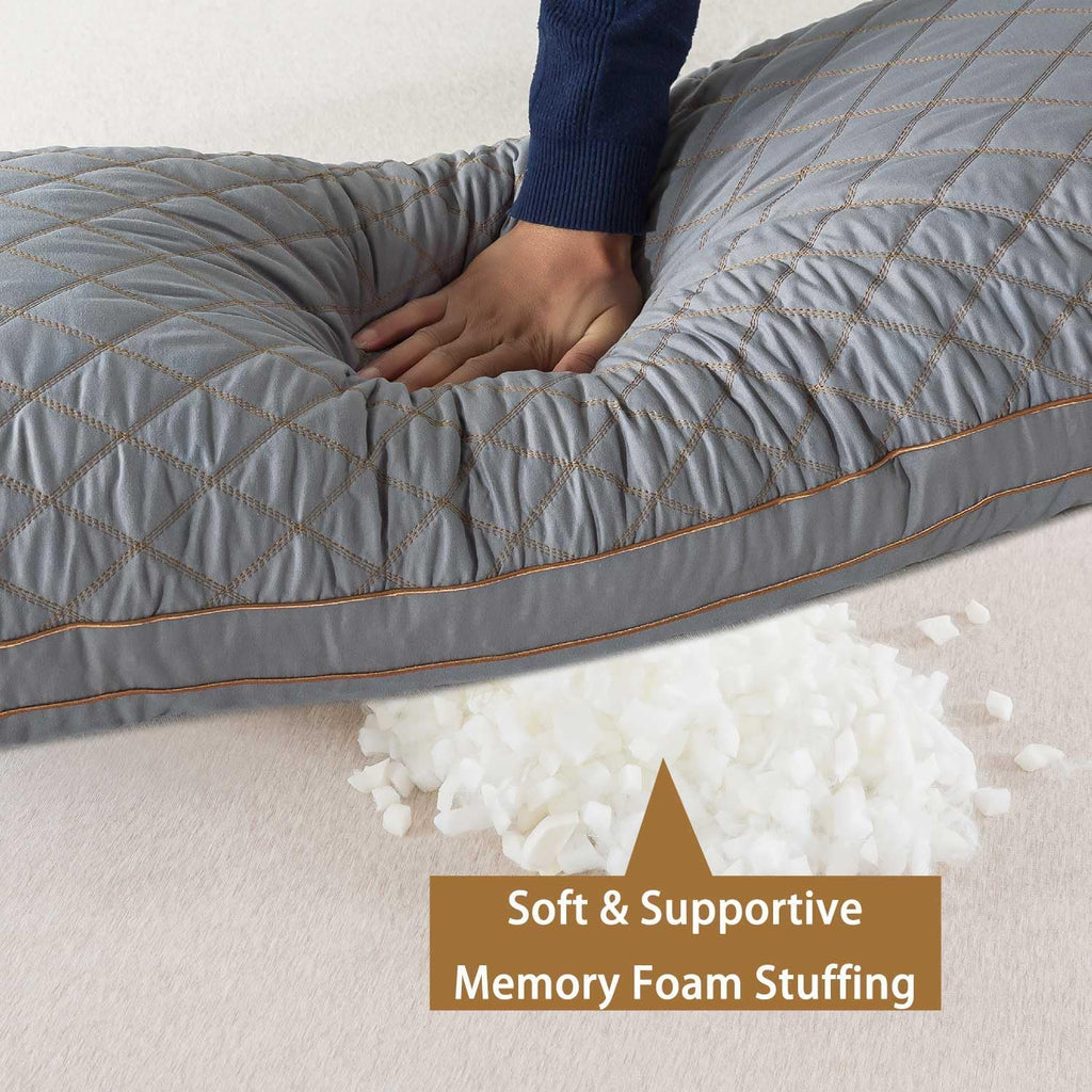 WhatsBedding Memory Foam Body Pillow for Adults, Long Pillow for Sleeping, Full Body Pillow for Bed - Dark Grey