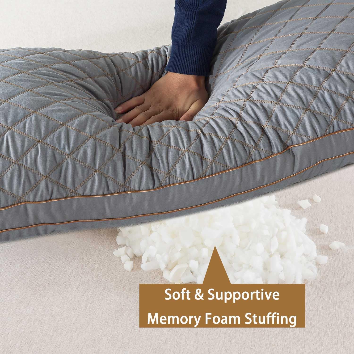 WhatsBedding Memory Foam Body Pillow for Adults, Long Pillow for Sleeping, Full Body Pillow for Bed - Dark Grey