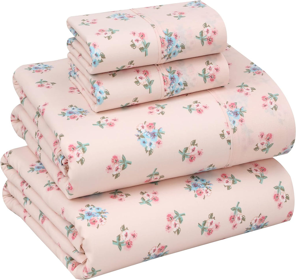 Ruvanti 100% Cotton Percale Sheets California King Size – Crisp Cooling Bed Sheets for Hot Sleepers, Deep Pocket 14”, Soft Breathable & Dur…