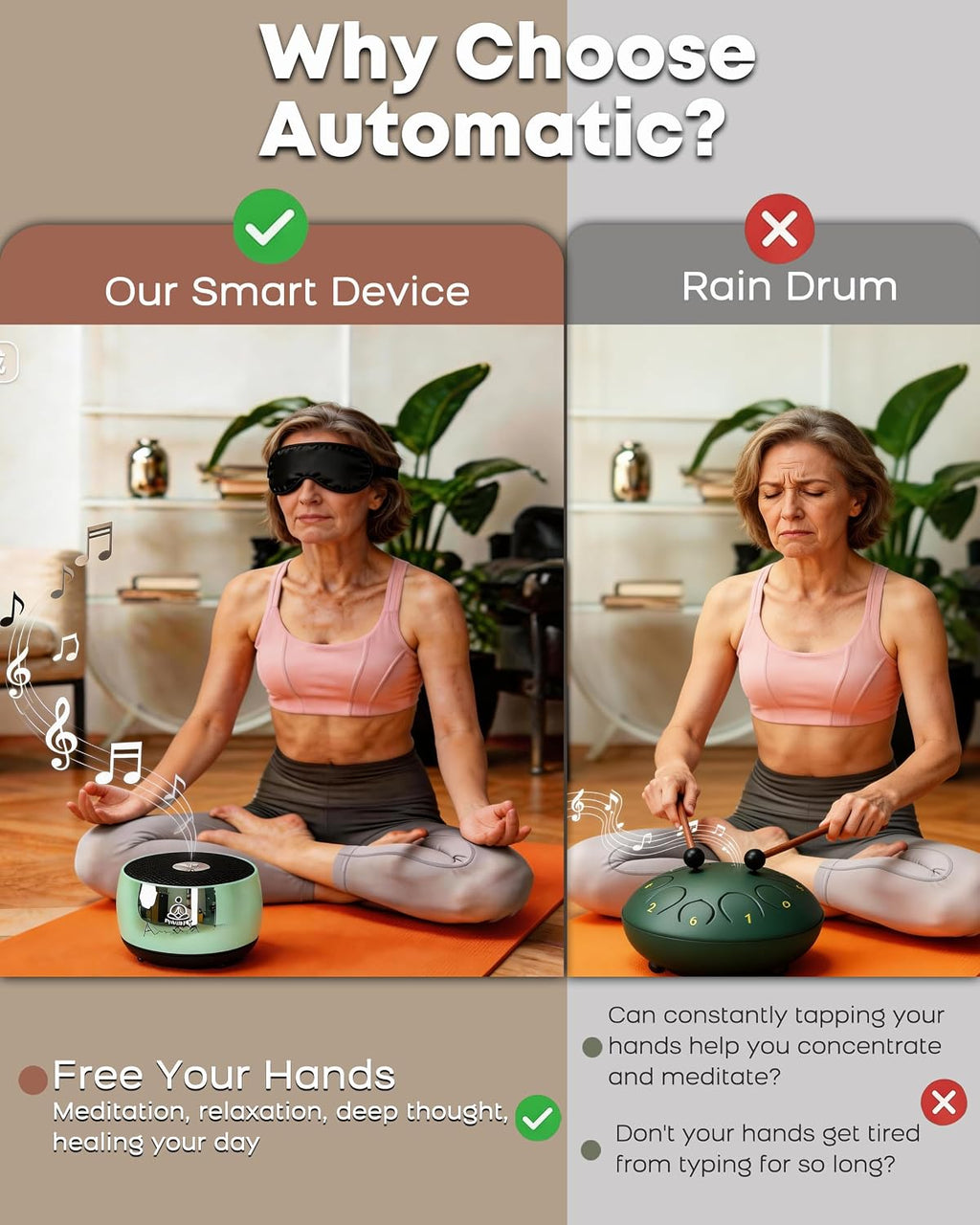 Puvidjutmeditationmachine Rain Drum Alternative–PUVIDJUT M3 Musical Instruments with Meditation Chime,5 Solfeggio Frequencies (417-639Hz),…