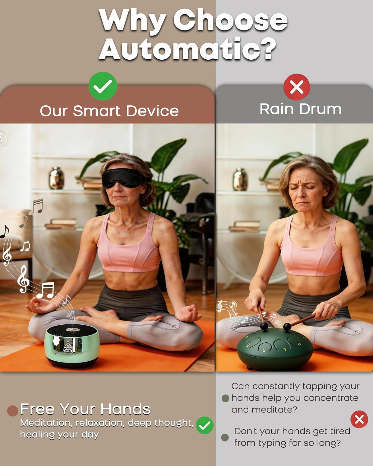 Puvidjutmeditationmachine Rain Drum Alternative–PUVIDJUT M3 Musical Instruments with Meditation Chime,5 Solfeggio Frequencies (417-639Hz),…