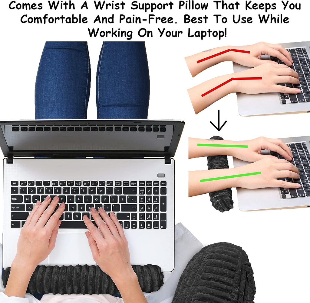 Homie Reading Pillow with Reading Light and Wrist Support, Has Arm Rests, and Back Support for Bed Rest, Lounging, Reading, Working on…