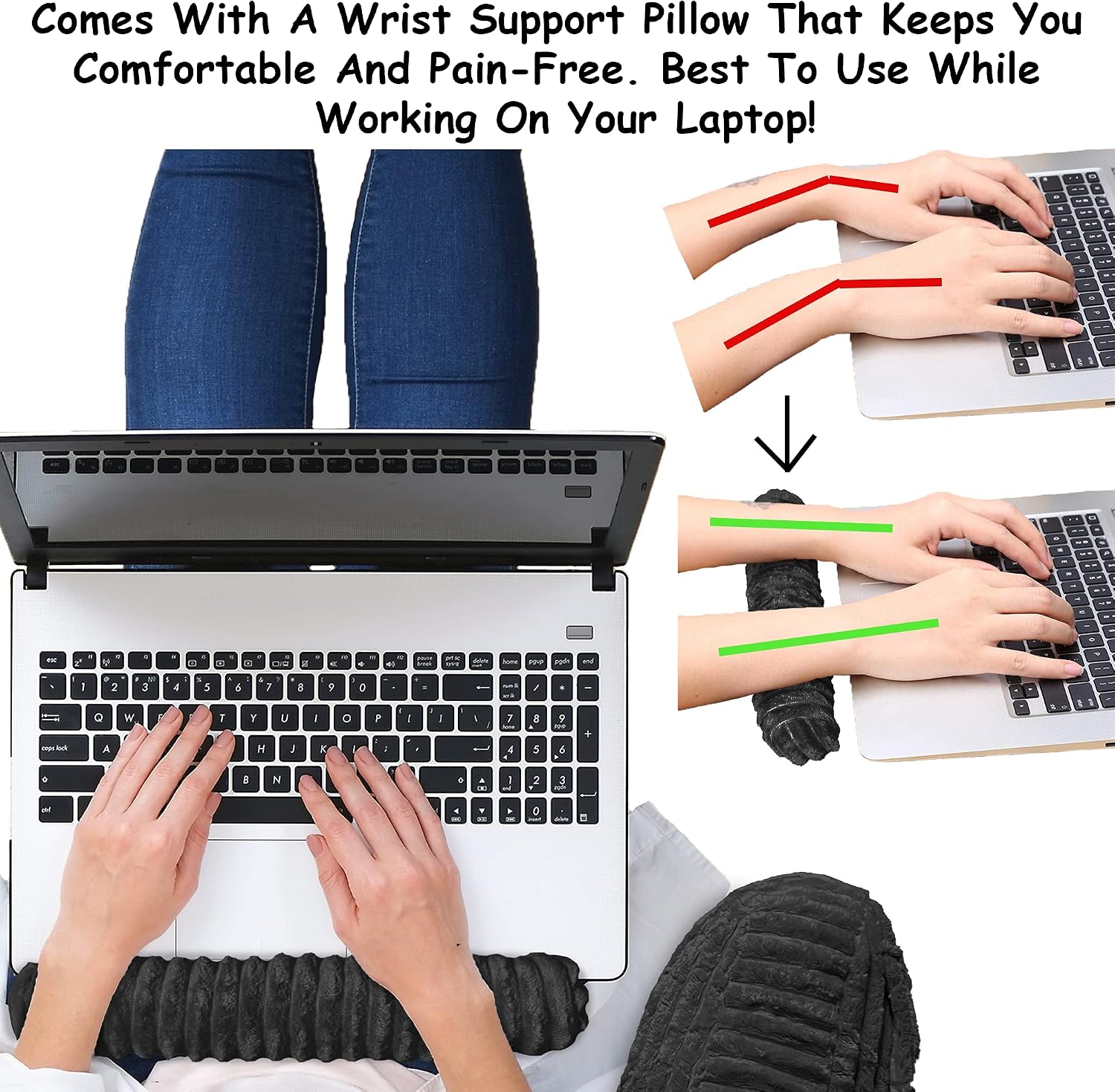 Homie Reading Pillow with Reading Light and Wrist Support, Has Arm Rests, and Back Support for Bed Rest, Lounging, Reading, Working on…