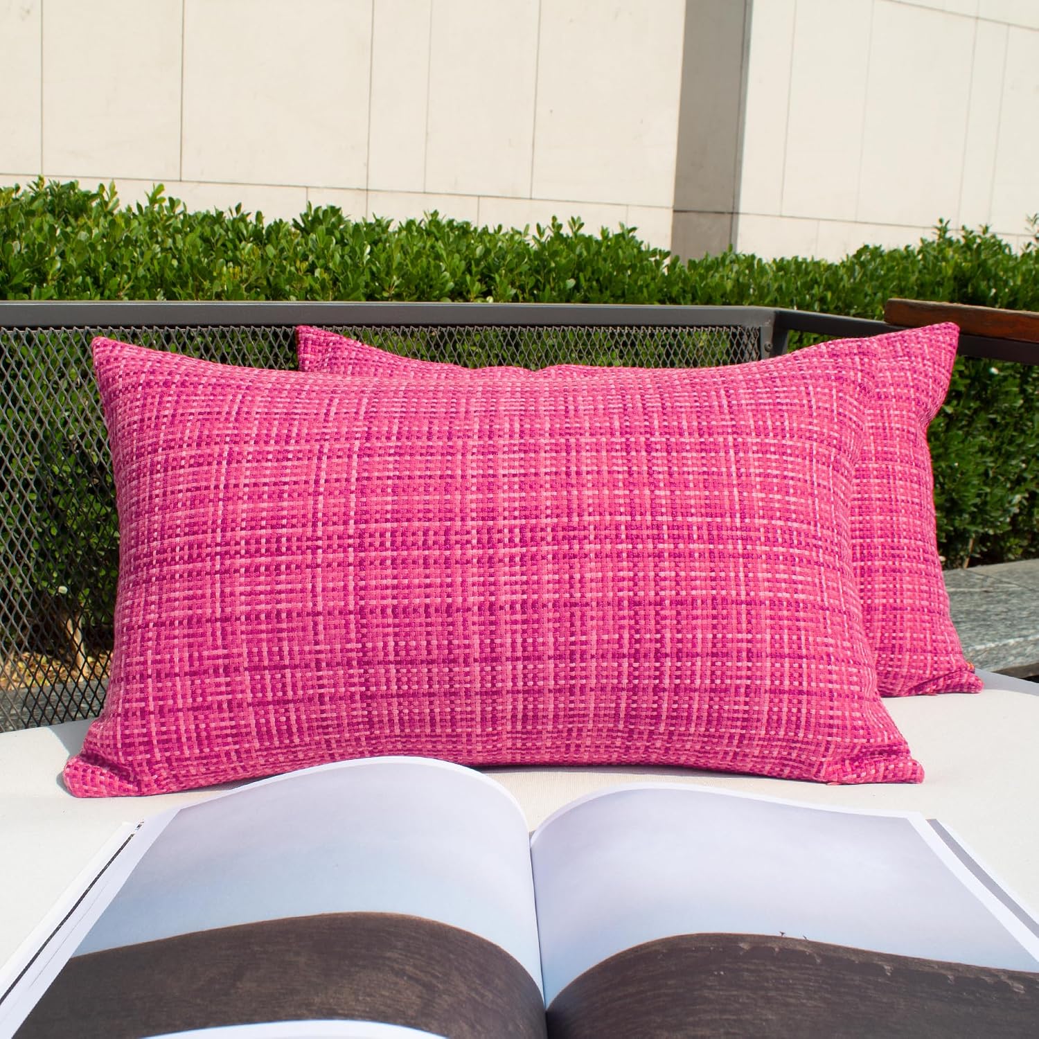 Kevin Textile Pack of 2 Valentines Decorative Outdoor Waterproof Pillow Covers Garden Cushion Sham Throw Pillowcase Shell for Patio Tent…